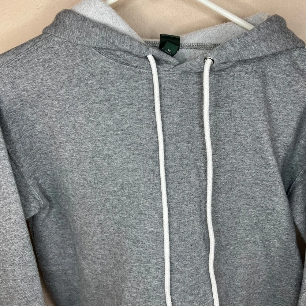 XS Wild Fable Grey Cropped Hoodie Soft Stretch Casual Athletic Roomy Fit - Picture 2 of 6